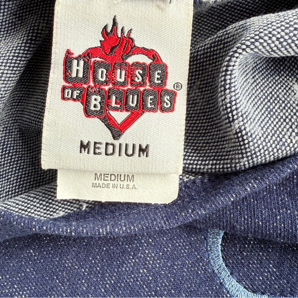 Vintage House of Blues Size M Blue Heart 3/4 length Sleeve Shirt - Picture 7 of 8